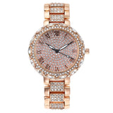 Full diamond Roman literal cornucopia steel belt full of stars watch female rhinestone large dial quartz female watch luminous genuine