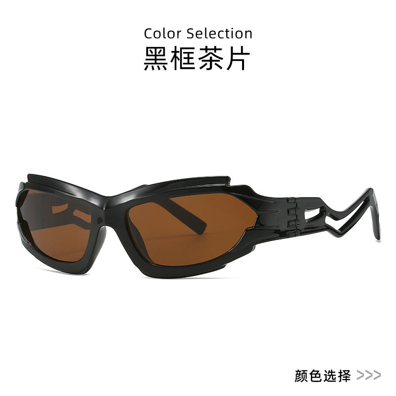 2025 new future technology sunglasses for men European and American ins personality concave cat-eye sunglasses for women wholesale