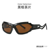 2025 new future technology sunglasses for men European and American ins personality concave cat-eye sunglasses for women wholesale