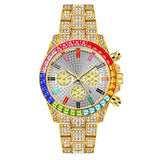 New foreign trade hot style three-eye fashion color diamond calendar diamond full diamond men's watch men's watch men's watch manufacturer