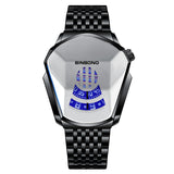 Cross-border shrimp skin men's watch trend shopee watch style locomotive concept watch men's live black technology watch