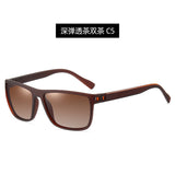 New Polarized Sunglasses PC Spring Leg Men's Sun Shade Sunglasses Fashion Classic Square Frame Outdoor Sports Glasses